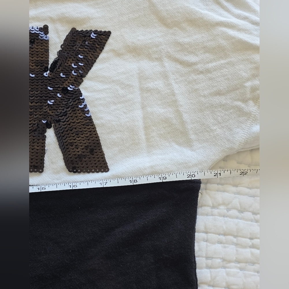 Victorias Secret Pink GRAPHIC Sequins Bling Varsity Crew LIM ED Sweatshirt S - Picture 6 of 8